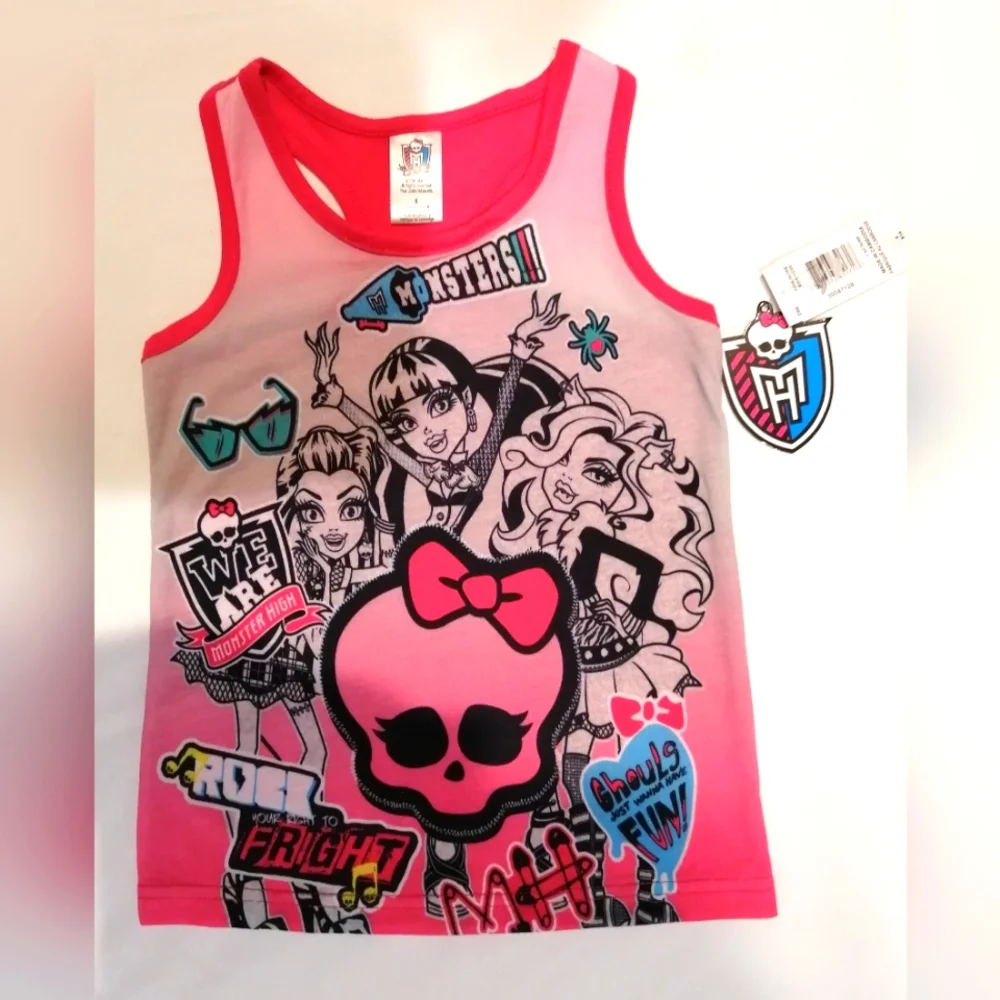 Monster High Girls Two-piece Pajama Set NWT Size 4 - Picture 6 of 9